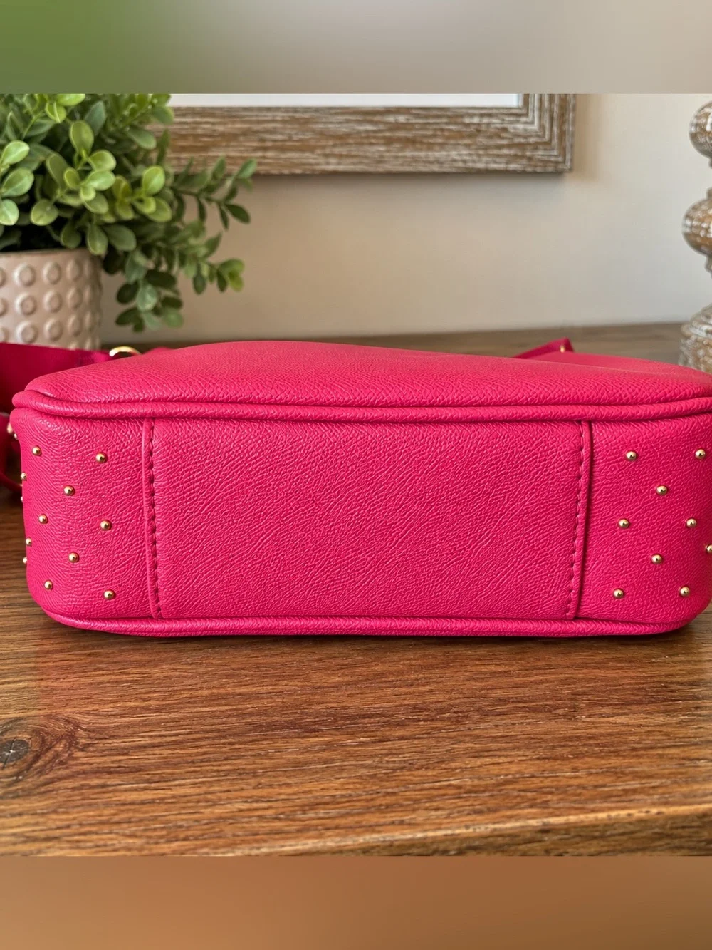 bebe Pink Studded Shoulder Bag Crossbody Purse & Coin Pouch Set NWT